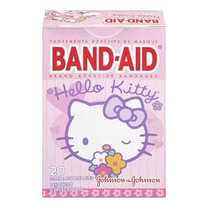 Band-Aid Brand Adhesive Bandages, Hello Kitty Decorated Bandages, 20 Count (Pack of 3)