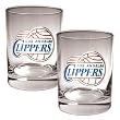 Los Angeles Clippers 2pc Rocks Glass Set - Primary Logo NBA Basketball