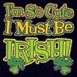 Bella Ladies / Juniors / Girly Fleece Raglan Hoodie : I'm So Cute I Must Be Irish - Shamrocks St Patricks Day - Litho Glitter