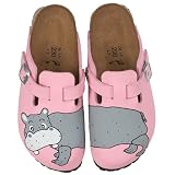 Birki Woodby 114933, Damen Clogs & Pantoletten, normales Fußbett, Kork, rosa (Hippo Pink), EU 39