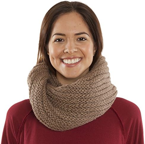 Samshine Women's Ultra Warm Double Knit Infinity Winter Scarf (Brown)