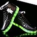 JustCreat Women Men High Top USB Charging LED Shoes Flashing Sneakers 7.5 US Unisex Black