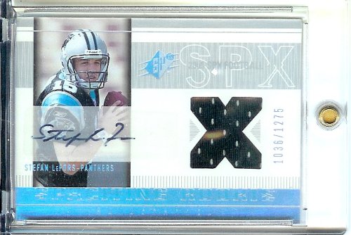 2005 SPx Stefan LeFors Jersey / Autograph Rookie 1036/1275 Carolina Panthers Football Card - Mint Condition - Shipped In Protective Display Case