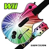 Skin Decal Cover for GUITAR HERO 3 III Nintendo Wii Les Paul - Rainbow Expl ....