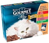 Gourmet Perle  8er Multipack (Huhn/ Lachs/ Kaninchen/ Rind), 1er Pack (1 x 8 x 85g Beutel) - Katzenfutter