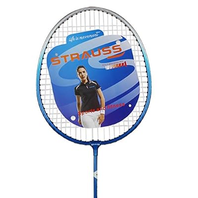 Strauss V-Tech 1012  Badminton Racquet with Full Cover (Black/Blue)