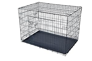 crate double metal dog xxxl cage folding doors tray amazon