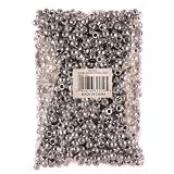 Pony Beads, Metallic Nickel/Silver, 6 x 9mm, 1000pc Pkg