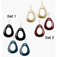 Avon mark Modern Gypsy Hoops Champagne & Maroon