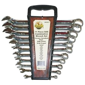 Graintex CW1611 SAE Combination Wrench Set - CRV Steel, 11-Piece