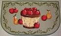 GREEN APPLE BASKET 18" x 30" SLICE SHAPE KITCHEN RUG