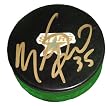 Marty Turco Autographed Dallas Stars Logo Hockey Puck, Proof Photo