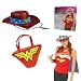 Wonder Woman Phantasie kleiden Kostüm mit Cape Top Handtasche und Hut-Outfit