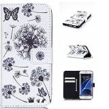 UNEXTATI Galaxy S7 Edge ケース 高級 PUレザー 手帳型ケース 液晶保護 カバー カード収納 Samsung GalaxyS7 Edge 用 Case Cover (ホワイト 