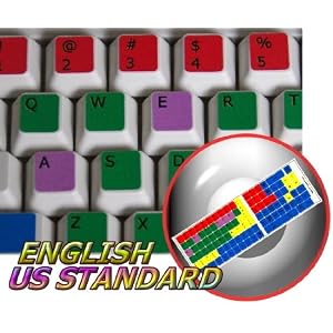 LEARNING ENGLISH US COLORED PC KEYBOARD STICKER FOR DESKTOP, LAPTOP AND NOTEBOOK
