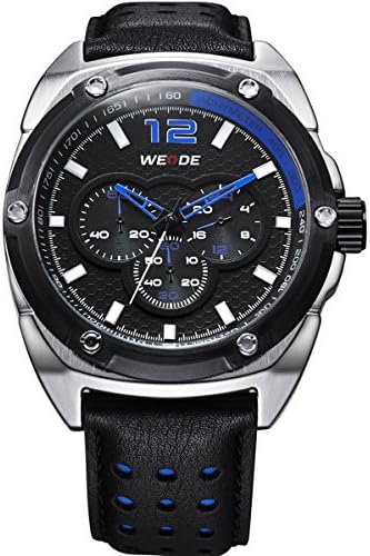 PLSHOP SPEATAK Fashion Men's Rubber Band Analog Quartz Wrist Watch w/ Date Display Black