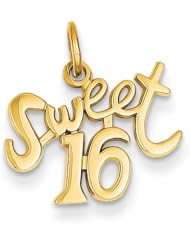 14k Yellow Gold Sweet 16 Charm