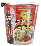 NONG SHIM Instant-Cup-Nudeln; Shin Ramen, scharf, 12er Pack (12 x 75 g)