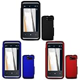 HTC Arrive Combo Rubber Black Protective Case Faceplate Cover + Rubber Blue ....