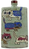 44 Oz. MARA Stoneware RECTANGULAR Liquor Flask DECANTER Abstract KITTEN CATS