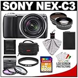 Sony Alpha NEX-C3 Digital Camera Body & E 18-55mm OSS Lens (Black) with 32G ....