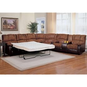 Queen Sleeper Sofa Set - 3 Piece in Palomino Brown Fabric with Dark Brown - Coaster by Coaster