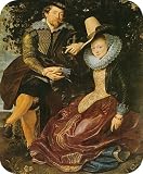 Artist Peter Paul Rubens MOUSE PAD Self-Portrait with Isabella Brant
