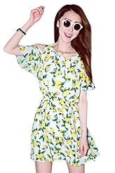 Off the Shoulder Polyester General Print Mini Dress 