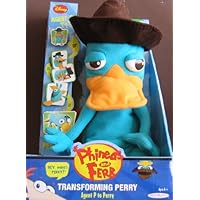 Phineas and Ferb TRANSFORMING PERRY Agent P to Perry Plush Figure (2010)