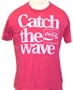 Coca-Cola Catch The Wave 1980s Slogan Men's Red Vintage T-shirt