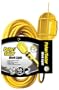 Coleman Cable 5858 Polar/Solar 16/3 SJEO 50-Foot Trouble Light with Metal Guard and Outlet