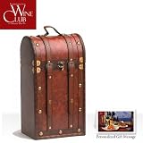 Antique Wood 2-Bottle Wine Gift Box - Great gift ideas for business, co-workers, family or friend. Free shipping and delivery right to your door step.