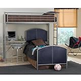 IMAGE OF Hillsdale Universal Metal Loft Bunk Bed Study Center in Silver Navy