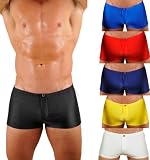 MENS SOLID FAUX FLY BOXER SWIMSUIT BY GARY MAJDELL SPORT