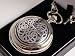 Solid Pewter cased mechanical skeleton pocket watch - Celtic knot design