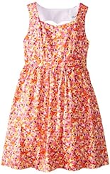 Girls Cotton/Spandex General Print Open-Back  Dress