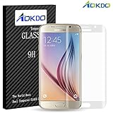 S6 Edge Screen Protector, AOKDO [Full Screen Coverage] Premium Tempered Glass Screen Protector Film for Samsung Galaxy S6 Edge (clear)