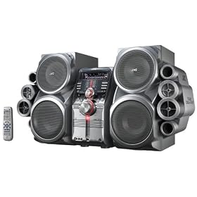 JVC HX-D77 540-Watt DVD Mini System with AM FM Tuner and 4-Way Bass-Reflex Speakers by JVC