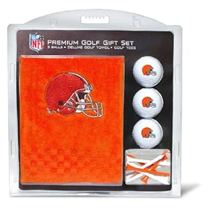 NFL Cleveland Browns Embroidered Golf Towel (3 Golf Balls/12 Tee Gift Set)