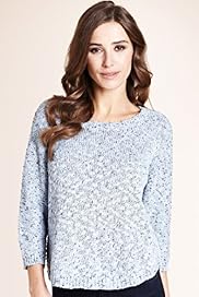 Indigo Collection Cotton Rich Tweed Slouch Knitted Jumper