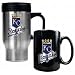 Kansas City Royals Stainless Steel Travel Mug and Black Ceramic Mug Set  (Primary Logo)