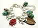 Ludia Lady's Extra Chunky & Large Western Horse Themed Charm Bracelet Silver Tone with Turquoise, Horses, Horseshoe, Roses & More ~ GIFT BOXED