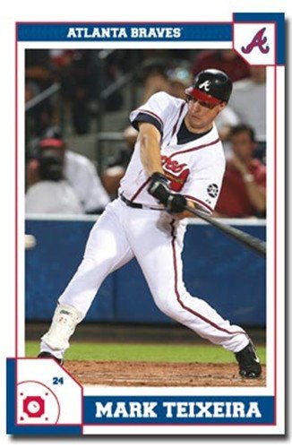 Braves - Mark Teixeira Art Poster PRINT Unknown 22x34