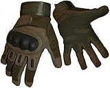 Crownover Tactical Gloves, Adjustable Full-finger Hard Knuckle Protection Military Shooting Outdoor Cycling Hunting Riding Airsoft Gloves