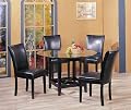 5pc Glass Top Cuppoccino Finish Dining Set