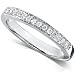 1/8 Carat TW Ladies Round Diamond Pave-Set Wedding Band in 14k White Gold