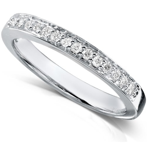 1/8 Carat TW Ladies Round Diamond Pave-Set Wedding Band in 14k