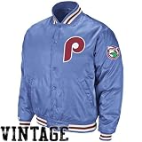 Majestic Philadelphia Phillies Light Blue Cooperstown Satin Throwback Jacket (XX-Large)