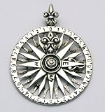 Sterling Silver Compass Rose Pendant