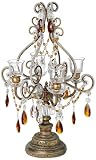 Bronze-Gold and Amber Beaded Votive Candelabra